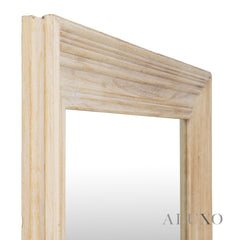 Lumi Large Washed Wood Wall Mirror with Stepped Frame - 180cm x 90cm