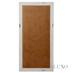 Lumi Large Washed Wood Wall Mirror with Stepped Frame - 180cm x 90cm