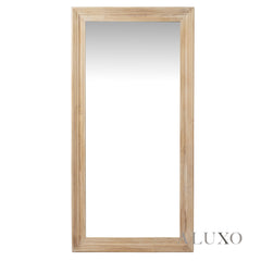 Lumi Large Washed Wood Wall Mirror with Stepped Frame - 180cm x 90cm