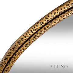 Orel Medium Dimpled Texture Organic Wall Mirror in Gold - 78cm x 73cm