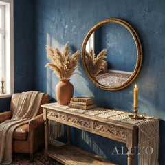 Orel Small Dimpled Texture Organic Wall Mirror in Gold - 64cm x 60cm
