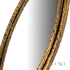 Orel Large Dimpled Texture Organic Wall Mirror in Gold - 86cm x 82cm