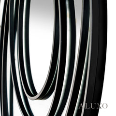 Brisa Black Sculptural Swirl Wall Mirror - 94cm x 87cm