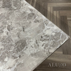 Xena 180cm Marble Dining Table with Chrome Double X Base – 5 Marble Colour Options