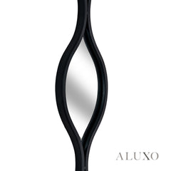 Elden Sculptural Wavy Slim Wall Mirror in Black - 146cm