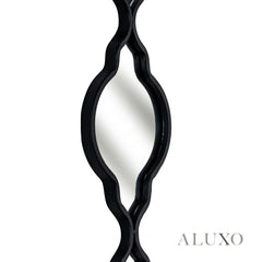 Elden Vertical Quatrefoil Slim Wall Mirror in Black - 132cm
