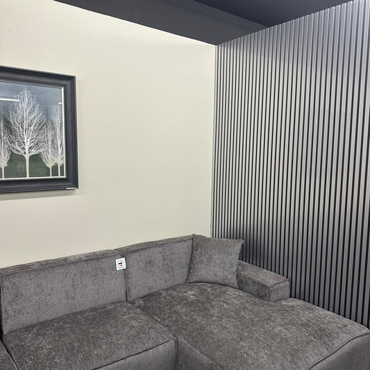 ALUXO® WPC 3D SLAT Wall Panels 235×15.2cm (14pcs) – Silver Chrome