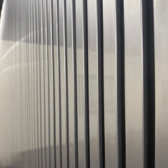 ALUXO® WPC 3D SLAT Wall Panels 235×15.2cm (14pcs) – Silver Chrome