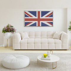 ALUXO® Tribeca Bubble Sofa Collection in Oatmeal Beige Bouclé – 3/4 Seater Sofa, Armchair & Footstool