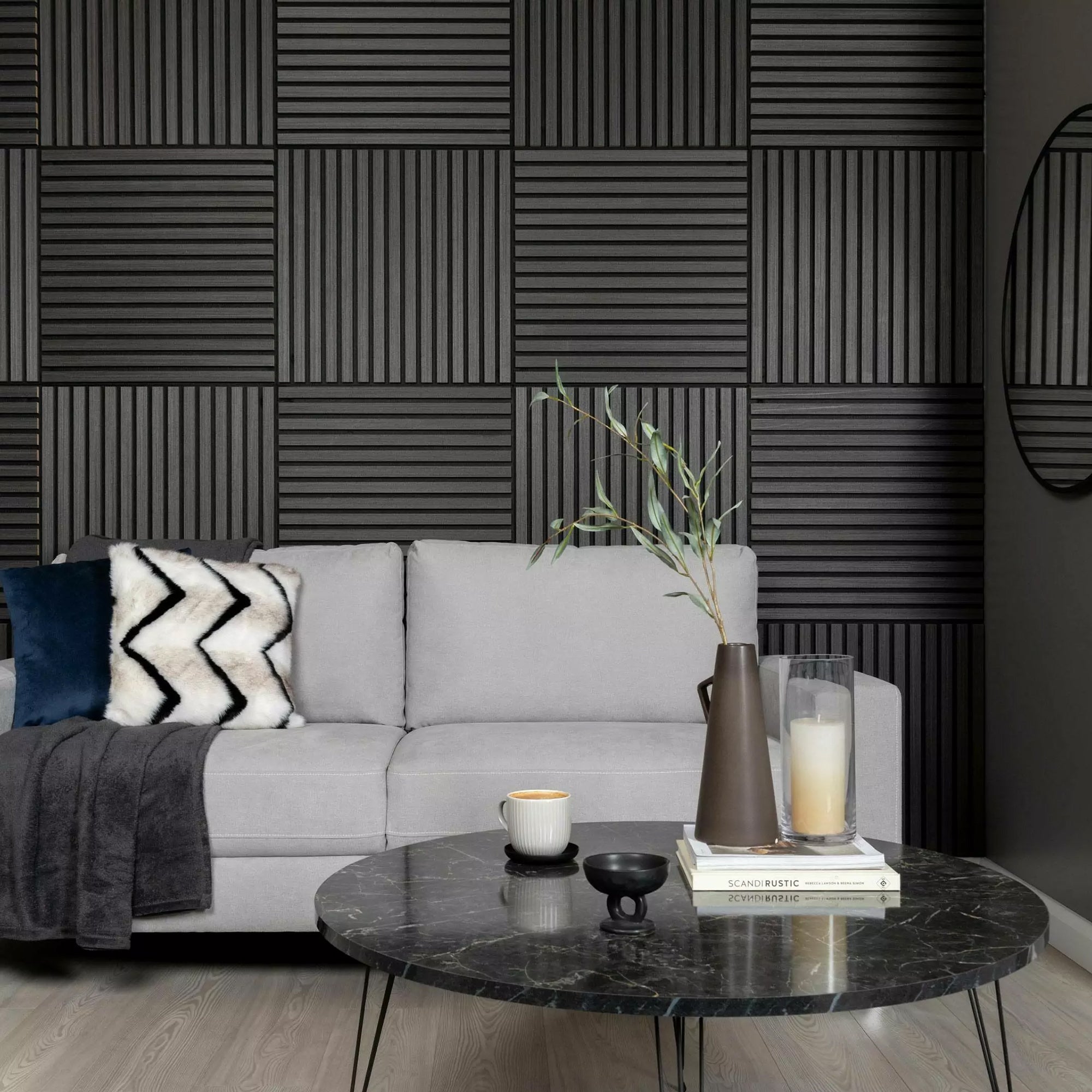 ALUXO® Acoustic Square Wall Panel 60 x 60cm (SET of 4) - Charcoal Black