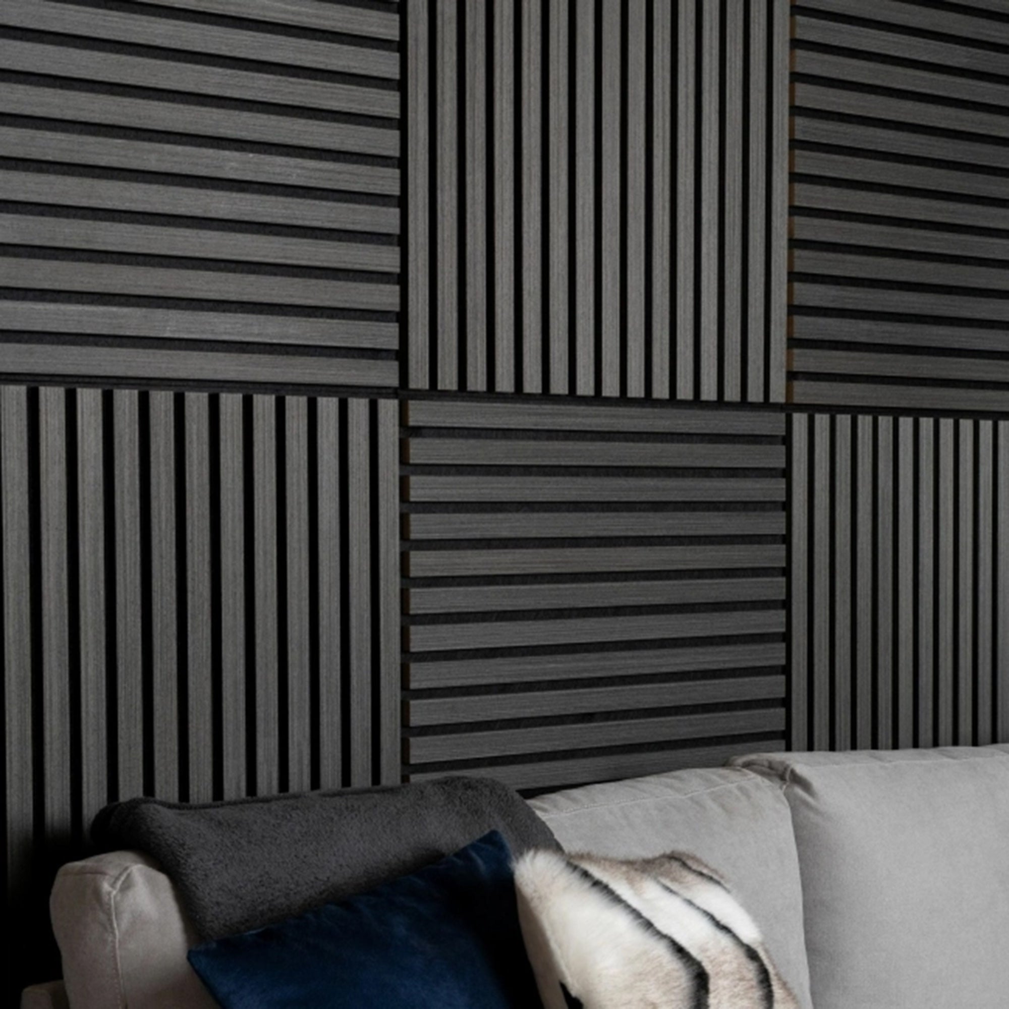 ALUXO® Acoustic Square Wall Panel 60 x 60cm (SET of 4) - Charcoal Black