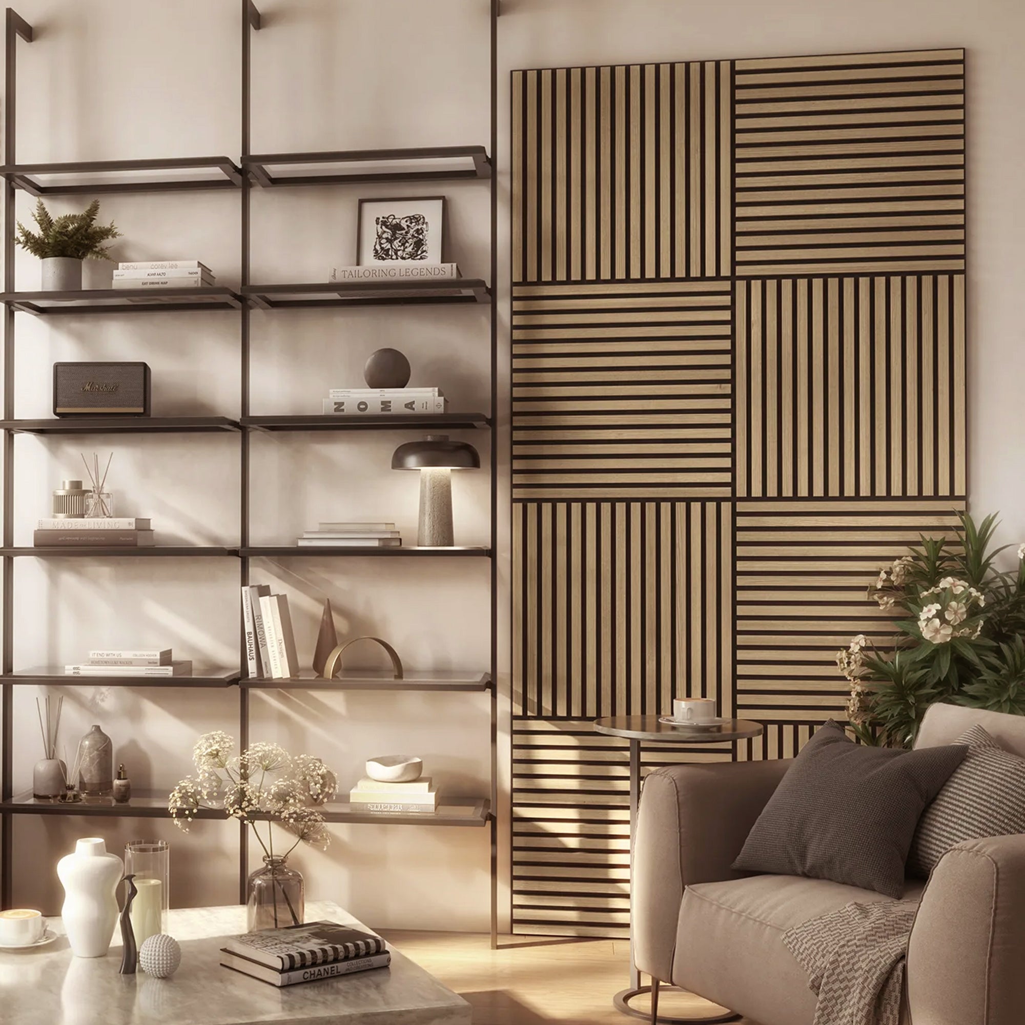 ALUXO® Acoustic Square Wall Panel 60 x 60cm (SET of 4) - Natural Oak