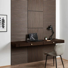 ALUXO® Acoustic Square Wall Panel 60 x 60cm (SET of 4) - Walnut (Dark Oak)