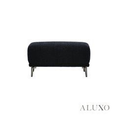 ALUXO® Albany Bouclé Sofa Collection in Black Lux Fabric - 2/3/4 Seater, Footstool