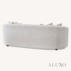ALUXO® Nolita 3 Seater Bouclé Sofa with Swivel Chair - Latte / Koala