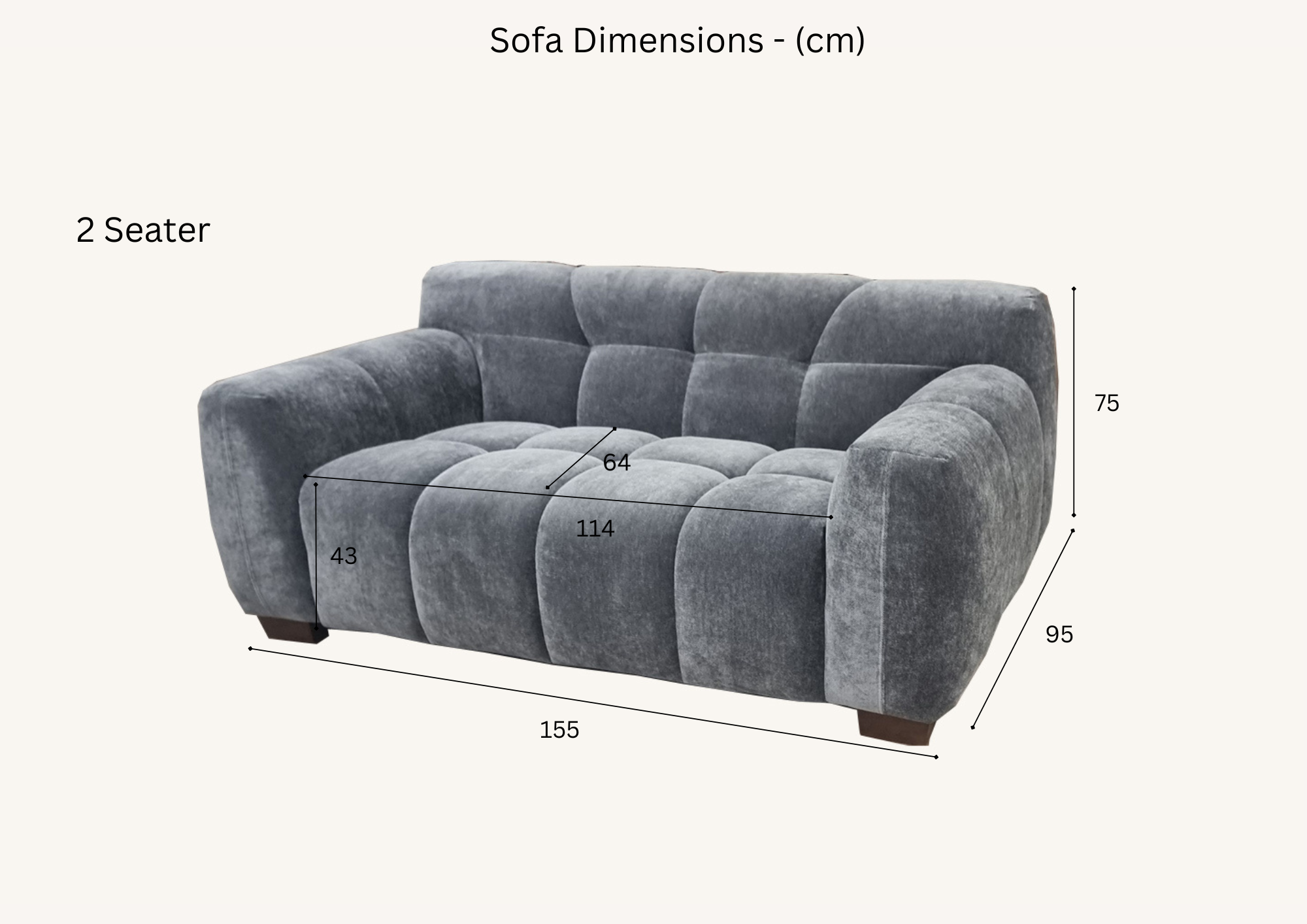 Harlem Sofa Range in Steel Velvet