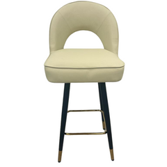 Bjorn Bar Stools in Cream Leather