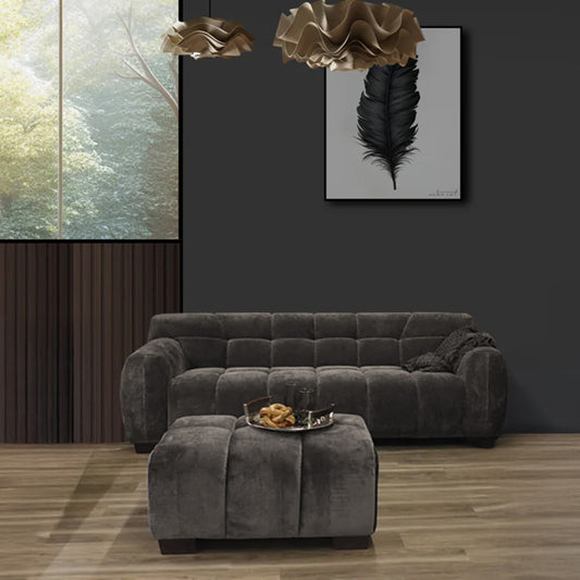 ALUXO® Harlem 2/3 Seater Sofa, Armchair & Footstool – Cocoa Chocolate Velvet