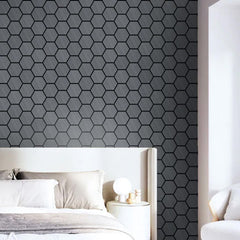 Acoustic Hexagon Wall Panel 70 x 60cm - Charcoal Black