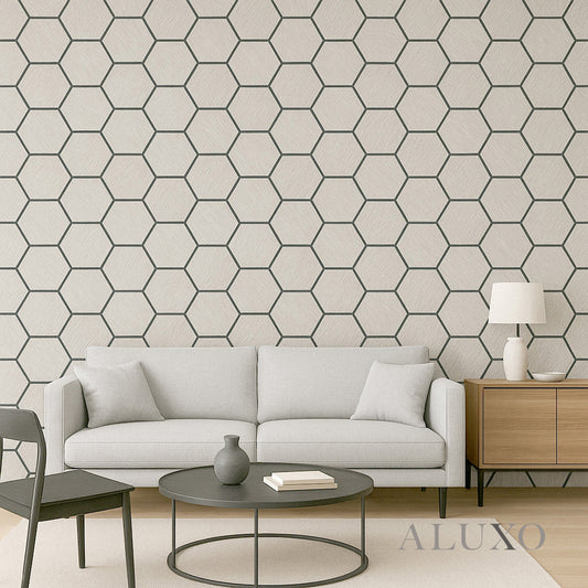 ALUXO® Acoustic Hexagon Wall Panel 70 x 60cm - Ash Grey