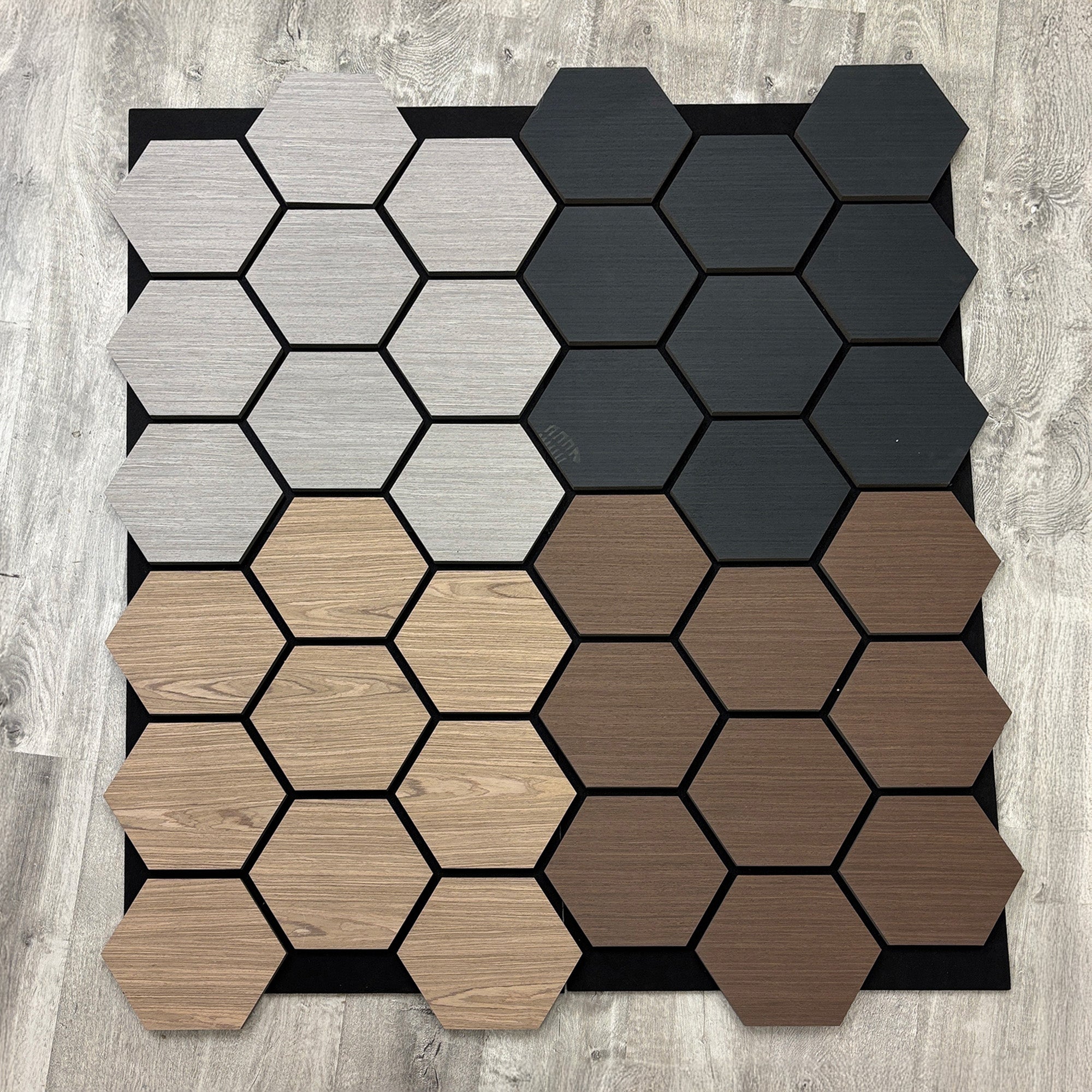 Acoustic Hexagon Wall Panel 70 x 60cm - Charcoal Black