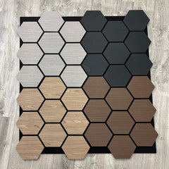 ALUXO® Acoustic Hexagon Wall Panel 70 x 60cm - Natural Oak