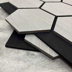 ALUXO® Acoustic Hexagon Wall Panel 70 x 60cm - Ash Grey