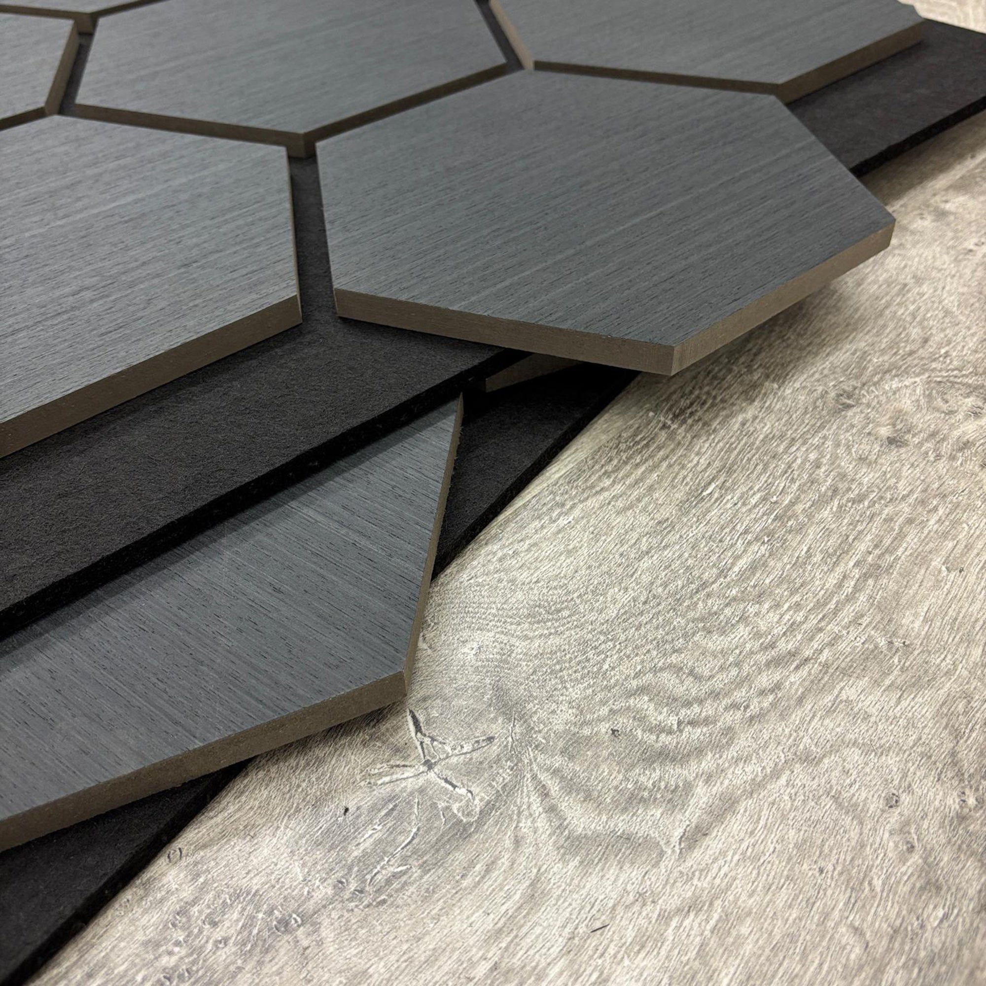 Acoustic Hexagon Wall Panel 70 x 60cm - Charcoal Black