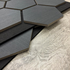 ALUXO® Acoustic Hexagon Wall Panel 70 x 60cm - Charcoal Black