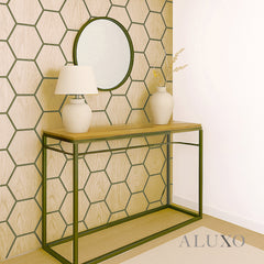 ALUXO® Acoustic Hexagon Wall Panel 70 x 60cm - Natural Oak