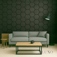 ALUXO® Acoustic Hexagon Wall Panel 70 x 60cm - Charcoal Black