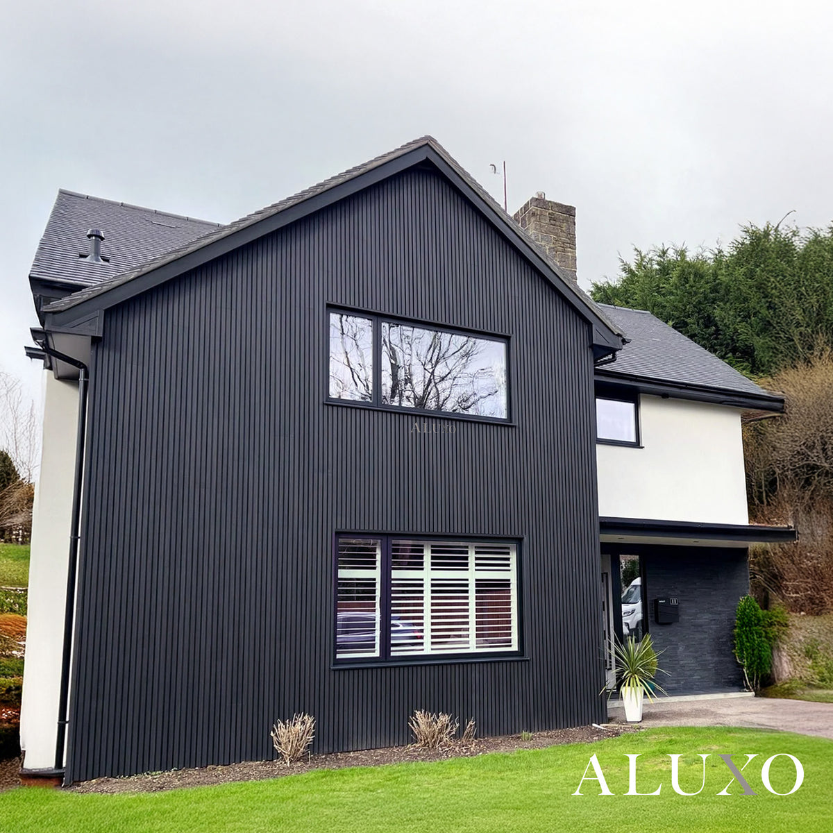 ALUXO® Exterior Wall Panel Composite Cladding Black┃150cm / 180cm / 290cm
