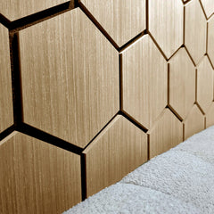 ALUXO® Acoustic Hexagon Wall Panel 70 x 60cm - Natural Oak