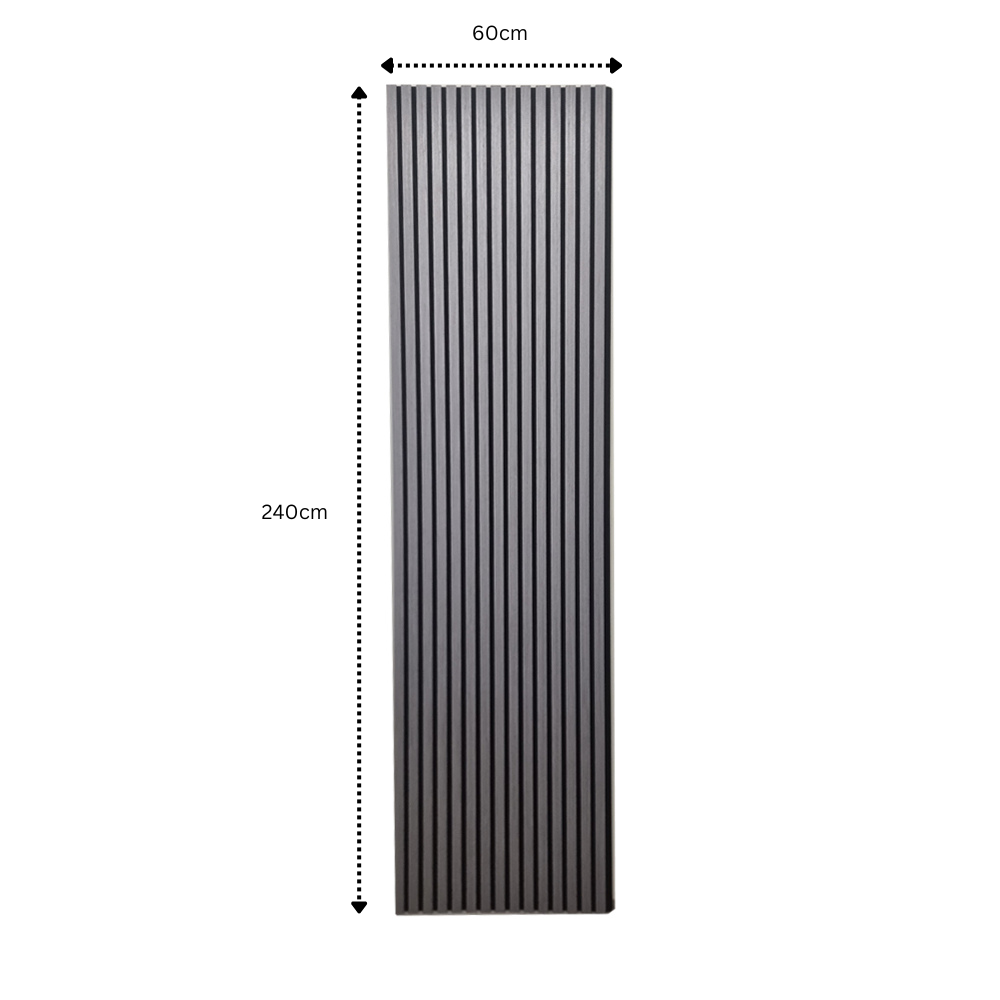 Acoustic Slatted Wall Panels 240 x 60cm - Ash Grey