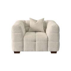 ALUXO® Tribeca Bubble Sofa Collection in Oatmeal Beige Bouclé – 3/4 Seater Sofa, Armchair & Footstool