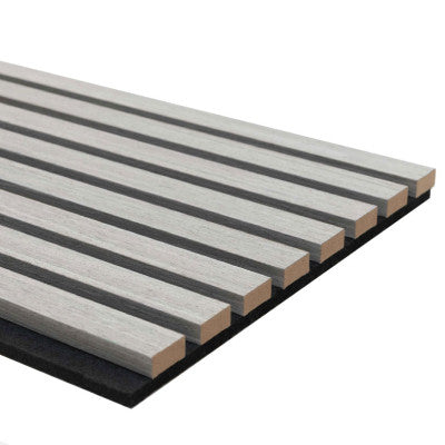 Acoustic Slatted Wall Panels 240 x 60cm - Ash Grey