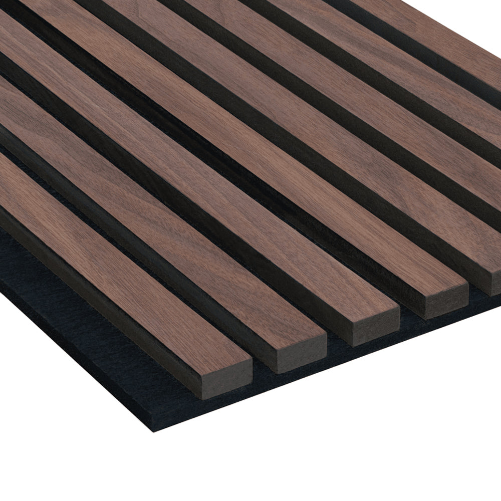 Acoustic Slatted Wall Panels 240 x 60cm - Dark Oak