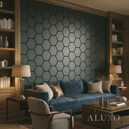ALUXO® Acoustic Hexagon Wall Panel 70 x 60cm (Set of 4) - Charcoal Black