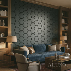ALUXO® Acoustic Hexagon Wall Panel 70 x 60cm (Set of 4) - Charcoal Black
