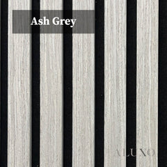 ALUXO® Acoustic Slatted Wall Panels 240 x 60cm - Ash Grey
