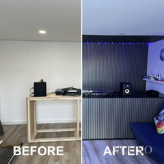 ALUXO® Acoustic Slatted Wall Panels 240 x 60cm - Charcoal Black