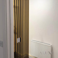 ALUXO® Acoustic Slatted Wall Panels 240 x 60cm - Gold Metallic