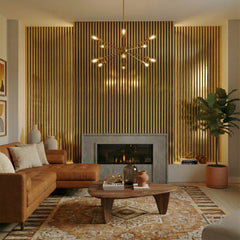 ALUXO® Acoustic Slatted Wall Panels 240 x 32cm (SET of 2) - Gold Metallic