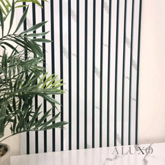 ALUXO® Acoustic Slatted Wall Panels 240 x 60cm - White Marble