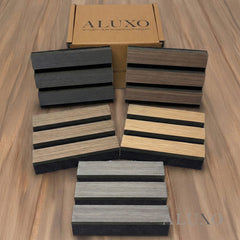 ALUXO® Black Oak Acoustic Wall Panels 240 x 32cm (Set Of 2)