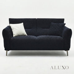 ALUXO® Albany 2 Seater Compact Sofa – Midnight Black Bouclé | Deep Cushion Comfort