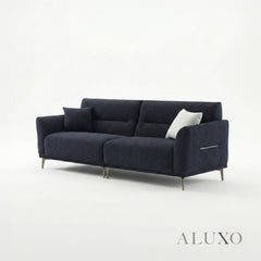 ALUXO® Albany 4 Seater Large Sofa – Midnight Black Bouclé | Deep Cushion Comfort