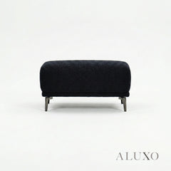 ALUXO® Albany Modular Footstool – Midnight Black Bouclé | Luxury Ottoman