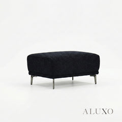 ALUXO® Albany Modular Footstool – Midnight Black Bouclé | Luxury Ottoman