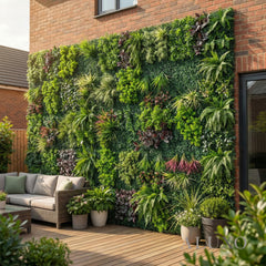 Meadow Wild Verde Mixed Style Artificial Green Wall Panel 100cm x 100cm (Set of 2)